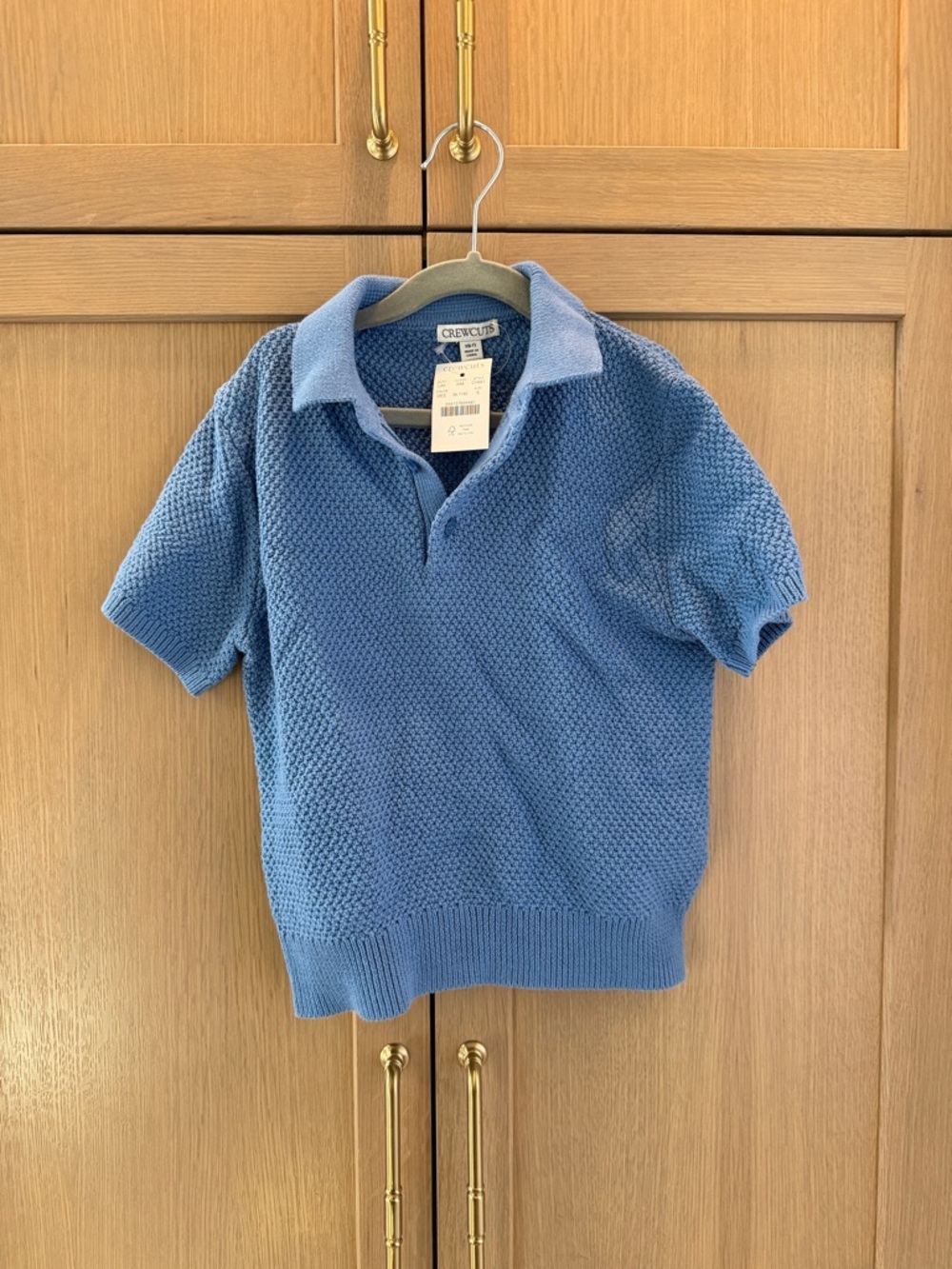Crewcuts Light Blue Textured Short-Sleeve Polo